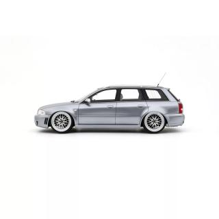 Audi RS 4 (B5) Avant \"stanced\" Avus Silver 2025  OttO mobile Project Cars 1:18 Resinemodell (Türen, Motorhaube... nicht zu öffnen!)
